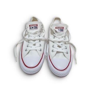 New with Box - Converse All Star Low Top Sneakers - White with Red & Navy Trim